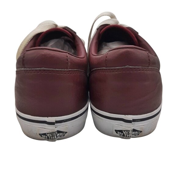 Vans Dark Burgundy Faux Leather (?) Low Top Old Skool Lace Up Sneakers SZ 10 - Picture 7 of 13